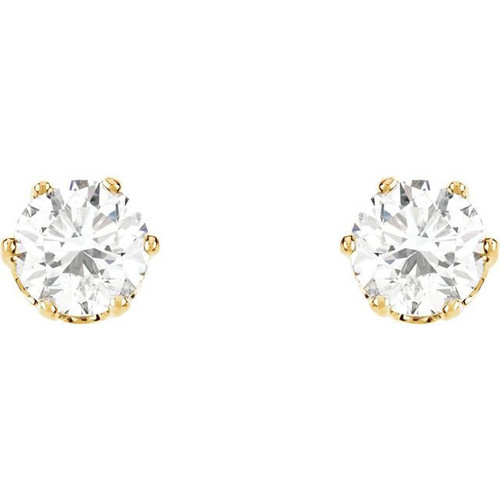 14 Karat Yellow Gold 2 Carat Diamond Threaded Post Stud Earrings