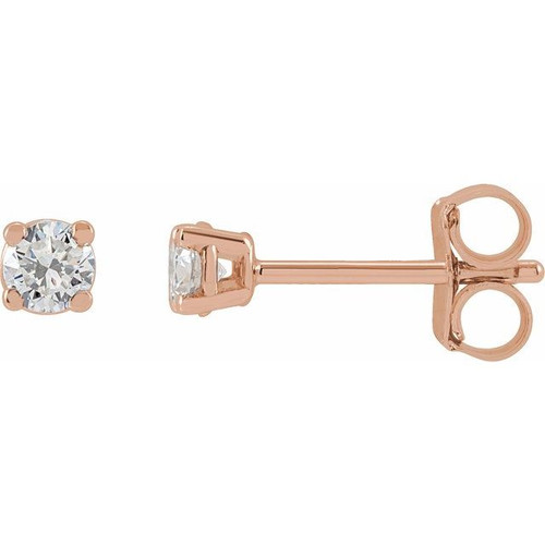 14K Rose 0.20 Carat Lab Grown Diamond Stud Earrings