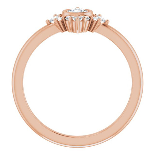 White Diamond Ring in 14 Karat Rose Gold 0.20 Carat Diamond Ring