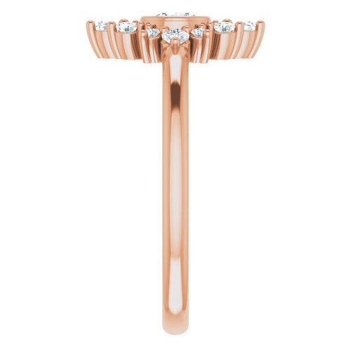 White Diamond Ring in 14 Karat Rose Gold 0.20 Carat Diamond Ring