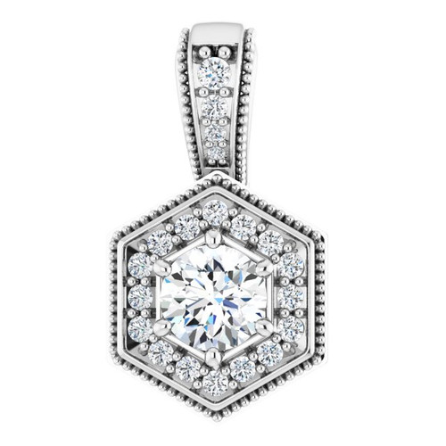 Genuine Diamond Pendant in Platinum 0.50 Carat Diamond Pendant