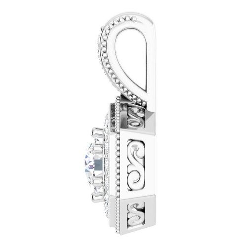 Genuine Diamond Pendant in Platinum 0.50 Carat Diamond Pendant