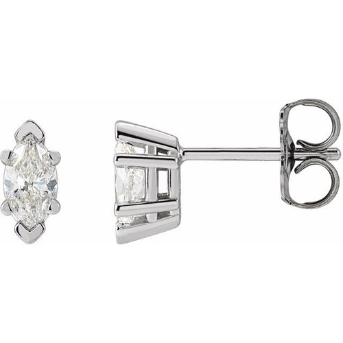 Sterling Silver 0.50 Carats Natural Diamond Earrings