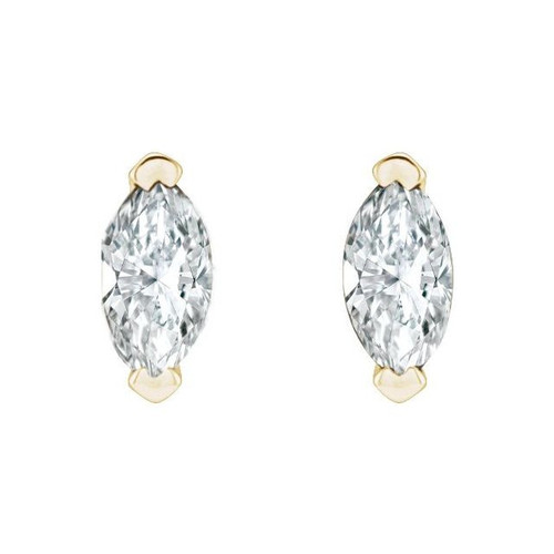 14 Karat Yellow Gold 0.16 Carats Natural Diamond Earrings