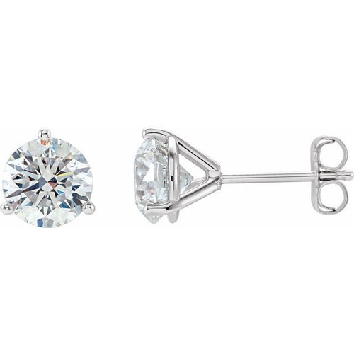 White Diamond Earrings in 14 Karat White Gold 0.25 Carat Diamond Stud Earrings