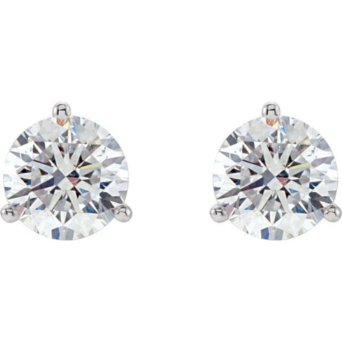 White Diamond Earrings in 14 Karat White Gold 0.25 Carat Diamond Stud Earrings