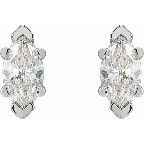 14 Karat White Gold 0.50 Carats Natural Diamond Earrings