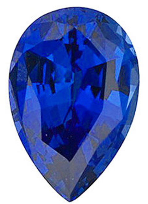 Blue Sapphire Pear Cut in Grade GEM | Chatham Lab Stone Blue Sapphire