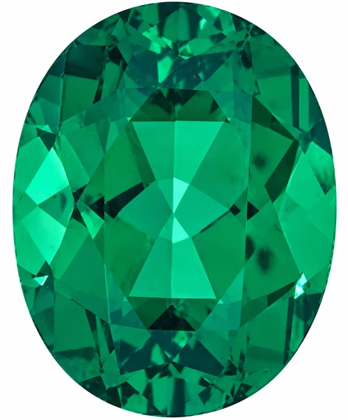 Emerald Oval Cut in Grade GEM | Chatham Emerald Oval Lab Emerald Stone