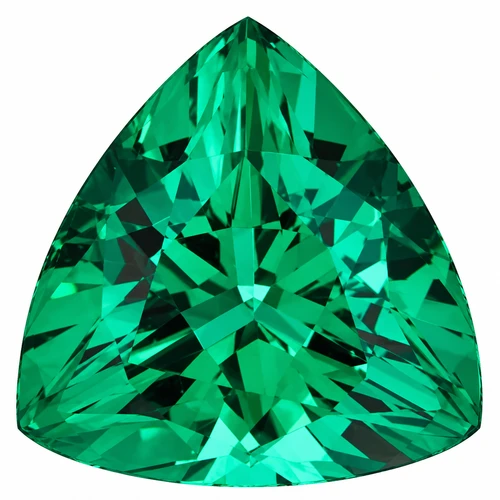 Emerald Trillion Cut in Grade GEM | Chatham Lab Trillion Emerald Stone