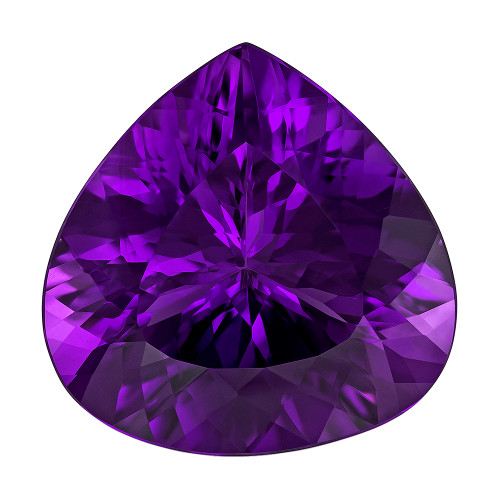 Brilliant Purple Amethyst Loose Gemstone 16.85 Carats, Pear Cut, 19x19 mm