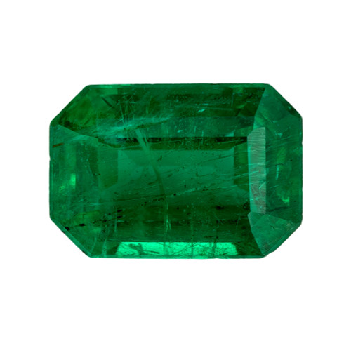 Vibrant Green Emerald Loose Gemstone 0.61 Carats, Emerald Cut, 6.0x4.1 mm