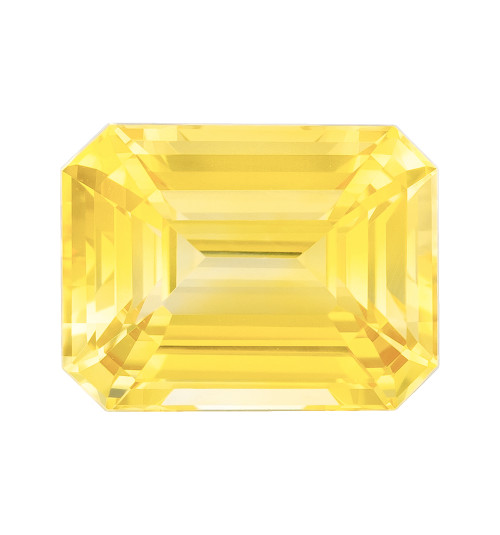 Superb Yellow Sapphire - Emerald Cut - 3.64 Carats - 9.5x7.2mm