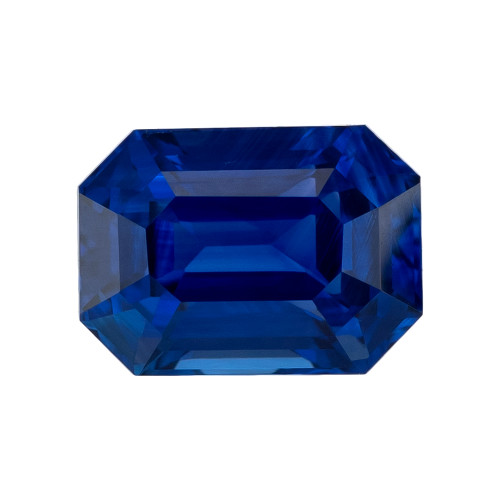 Emerald Cut Blue Sapphire Gem Ring - 1.2 Carats - 6.5x4.7mm