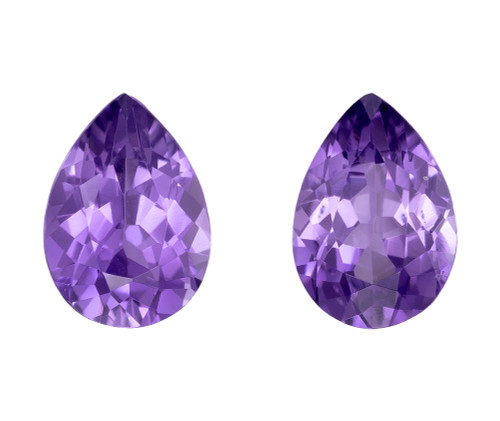 Earring Pear Shape Purple Sapphire Gems, 1.76 Carats, 7x5mm