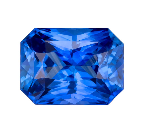 Pendant Stone Radiant Blue Sapphire Gem, 1.17 Carats, 6.5x4.8mm