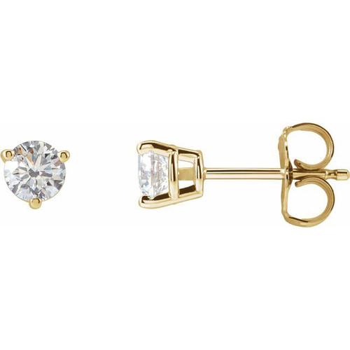 14 Karat Yellow Gold 0.50 Carat Natural Diamond Post Post Earrings