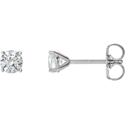 Natural Diamond Earrings in Platinum 1 Carat Diamond 4-Prong Cocktail Earrings