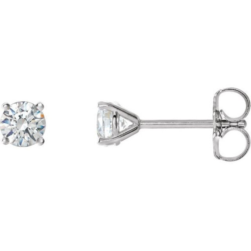 Natural Diamond Earrings in Platinum 3/4 Carat Diamond 4-Prong Cocktail Style Earrings