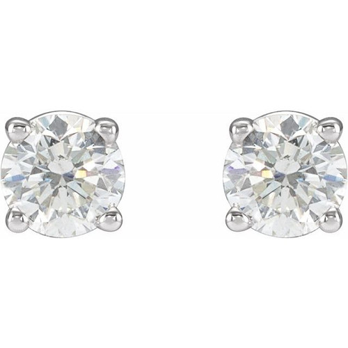 14 Karat White Gold 1 Carat Lab Grown Diamond Stud Earrings