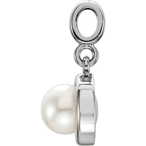 Cultured Freshwater Pearl Pendant in 14 Karat White Gold