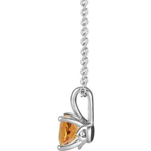 Golden Citrine Necklace in 14 Karat White Gold Citrine 16-18" Necklace 