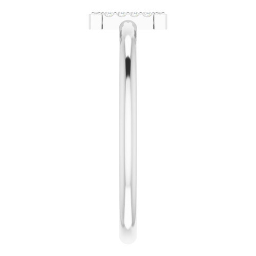 Sterling Silver .05 Carat Diamond Initial I Ring
