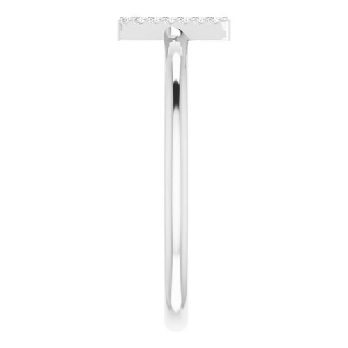 Sterling Silver .04 Carat Diamond Initial V Ring