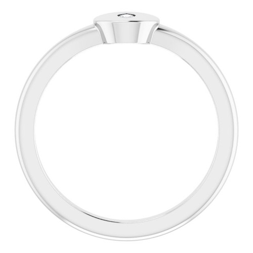 Sterling Silver .05 Carat Diamond Signet Ring