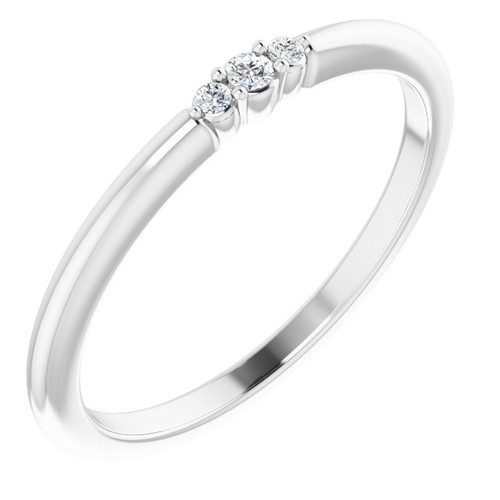 14K White .03 CTW Diamond Stackable Ring