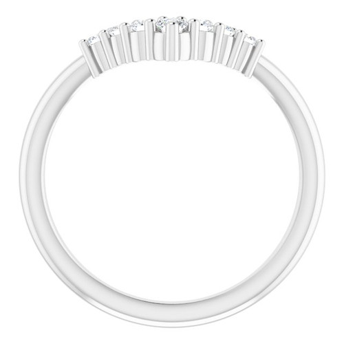 Sterling Silver Sapphire Graduated V Ring