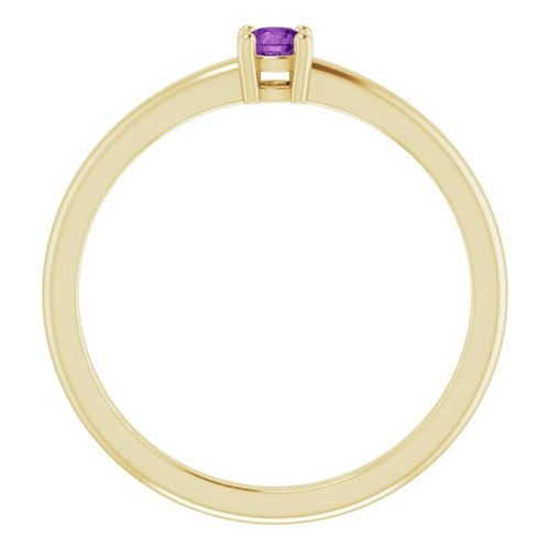 Yellow Gold Ring 14 Karat Natural Natural Genuine AAA Amethyst Ring