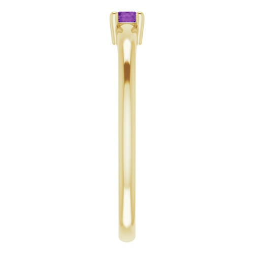 Yellow Gold Ring 14 Karat Natural Natural Genuine AAA Amethyst Ring