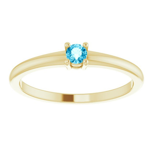 Yellow Gold Ring 14 Karat Natural Aquamarine Gemstone Ring
