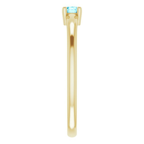Yellow Gold Ring 14 Karat Natural Aquamarine Gemstone Ring
