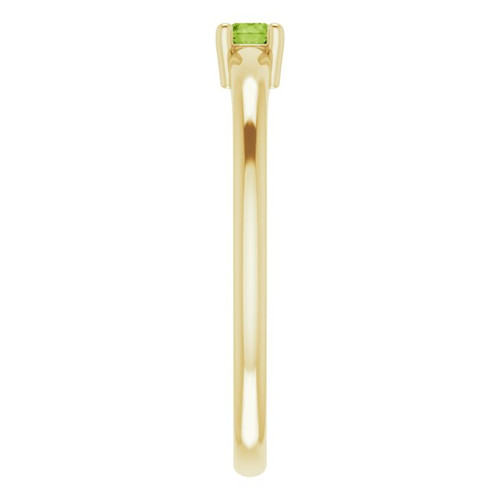 Yellow Gold Ring 14 Karat Natural Peridot Gemstone Ring