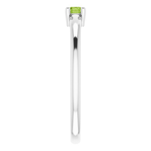 White Gold Ring 14 Karat Natural Peridot Gemstone Ring