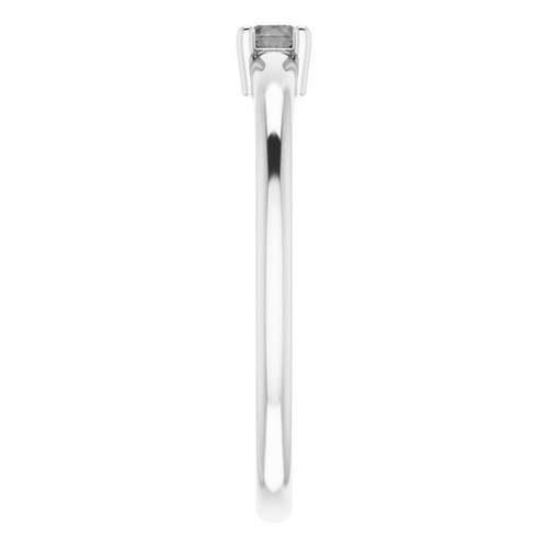 White Gold Ring 14 Karat Natural Gray Spinel Ring