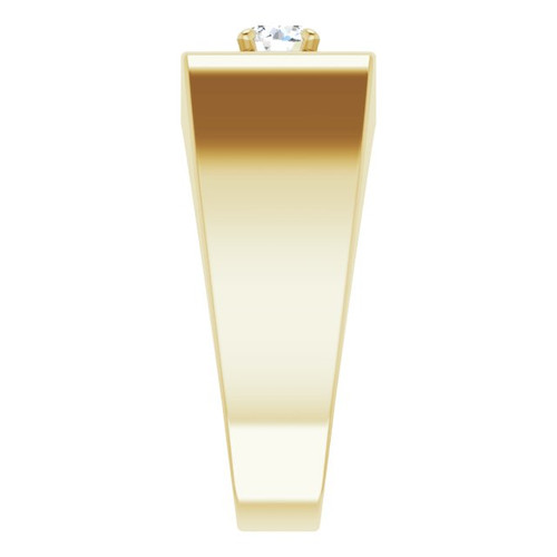 Yellow Gold Ring 14 Karat 0.37 Carat Natural Diamond Mens Ring