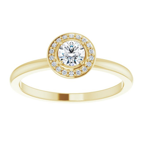 14 Karat Yellow Gold 0.33 Carat Diamond Ring.