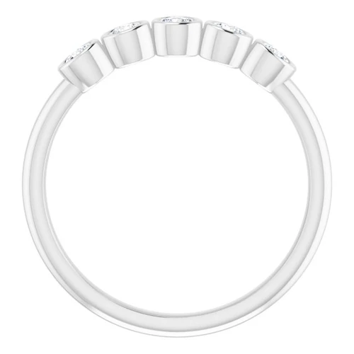 5 Stone Platinum Diamond Band with 0.33 Carats of Diamonds