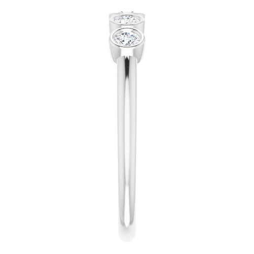 5 Stone Platinum Diamond Band with 0.33 Carats of Diamonds