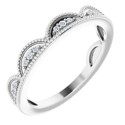 Sterling Silver 0.12 Carat Diamond Stackable Ring.