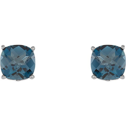 Sterling Silver London Blue Topaz Earrings.