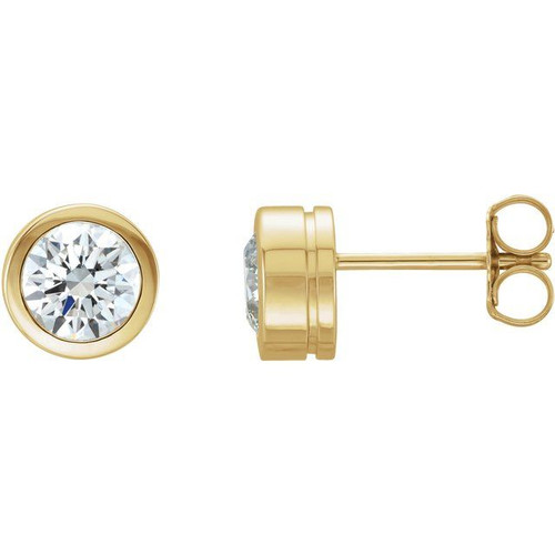 14 Karat Yellow Gold 0.50 Carat Diamond Earrings..