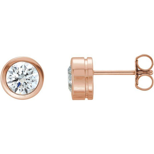 14 Karat Rose Gold 0.50 Carat Diamond Earrings.. 14 Karat Rose Gold 0.50 Carat Diamond Earrings..