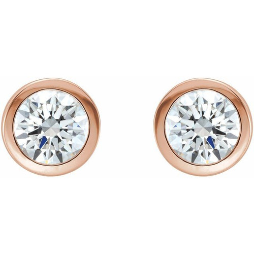 14 Karat Rose Gold 0.50 Carat Diamond Earrings.. 14 Karat Rose Gold 0.50 Carat Diamond Earrings..