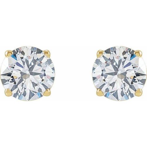 Stud Lab Diamond Earrings in 14 Karat Yellow Gold 1.50 Carat