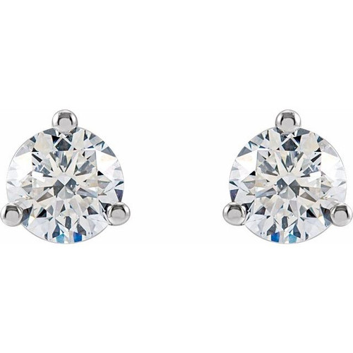 Stud Lab Diamond Earrings in 14 Karat White Gold 0.75 Carat