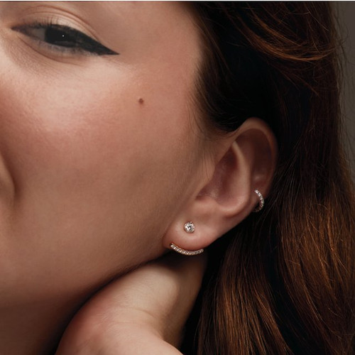 Stud Lab Diamond Earrings in 14 Karat Yellow Gold 1 Carat